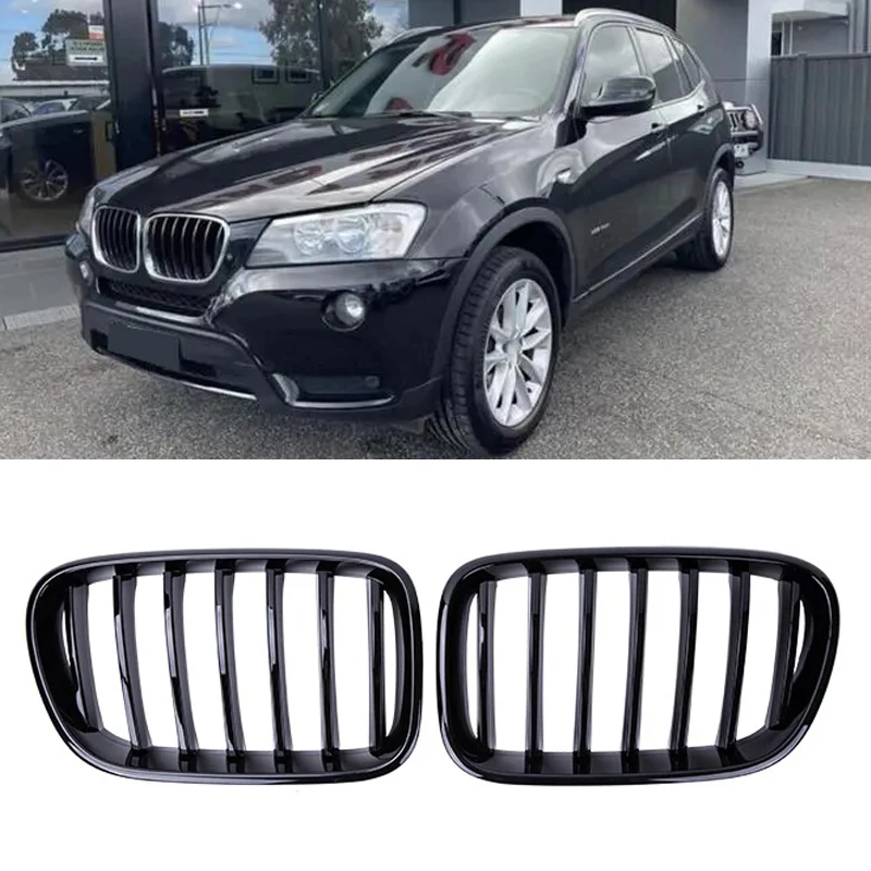Передний бампер для BMW X3 F25, решетка радиатора гоночного гриля 2011-2013, одиночная решетка-гриль, Стайлинг, глянцевые черные аксессуары