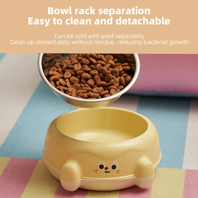 Cute pet bowl - Stainless steel inner bowl. Easy to clean. Equipped with a cute big eye design. Suitable for dogs and cats. 5
