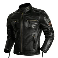 2025 first-layer cowhide, genuine leather jacket, stand-up collar trendy jacket, protective rider 1