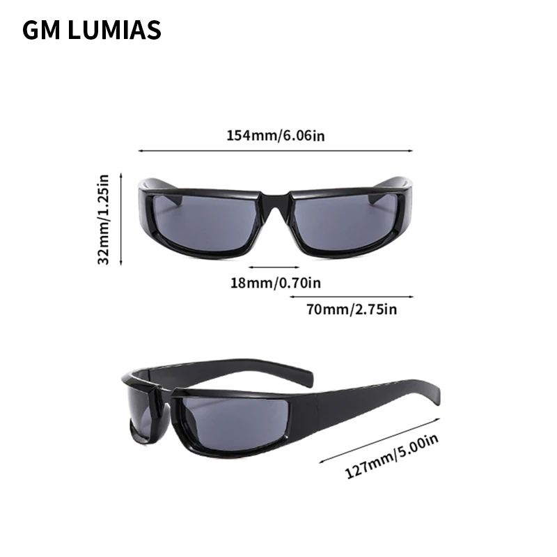 GM LUMIAS Y2k Rectangular Sunglasses Men Women Fashion Wrap Round Mirror Sports Shades Eyewear Brand Designer UV400 Sun Glasses_voghion.com