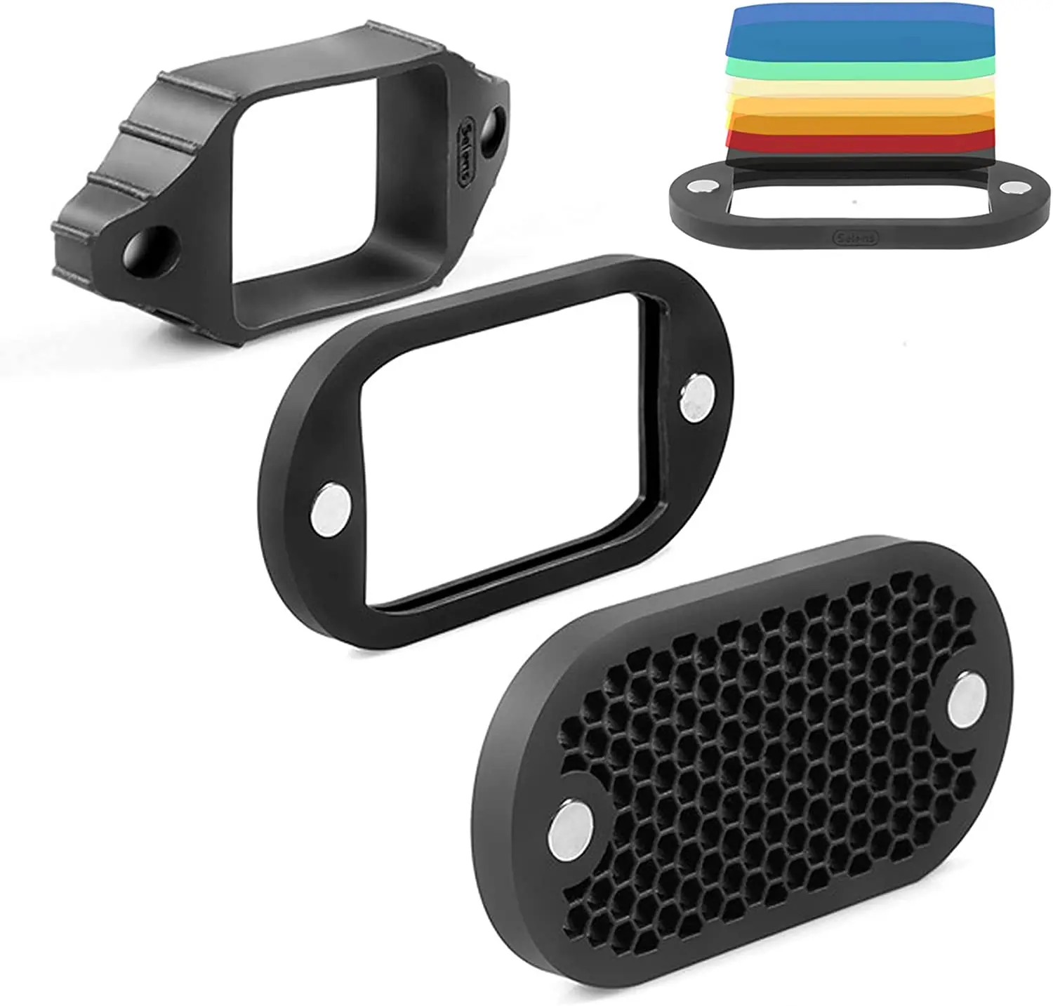 Selens 플래시 스피드 라이트 벌집 그리드 디퓨저 리플렉터, 카메라 플래시 초상화용 플래시 액세서리, 7 마그네틱 컬러 젤