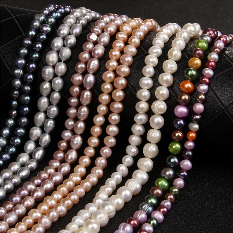 

Genuine Freshwater Pearls Beads Irregular Potato Natural Pearl Loose Beads For Jewelry Making Necklace DIY Bracelet 14" Strand