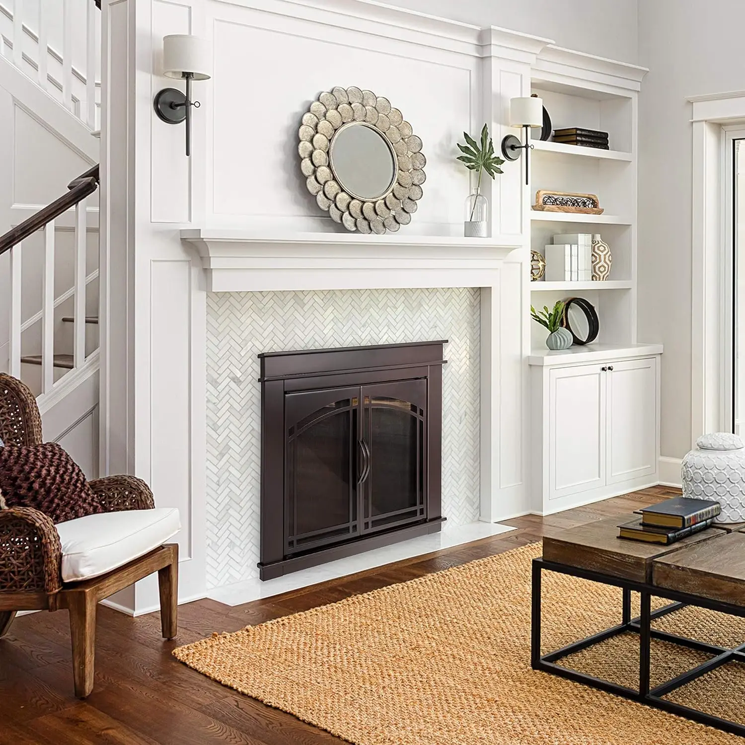 FN-5702 Fenwick Fireplace Glass Door, Oil Rubbed Bronze, Large 6