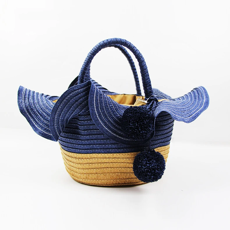 

Summer Straw Basket Bag Designer Woven Rattan Handbags Bohemian Paper Rope Bucket Bags for Women Bali Travel Beach Bag Clutch
