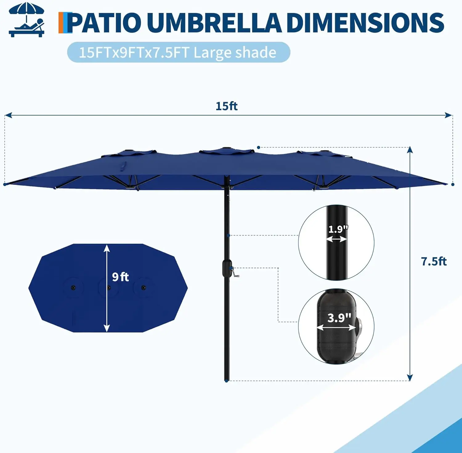 Double-Sided Outdoor Market Umbrella 3