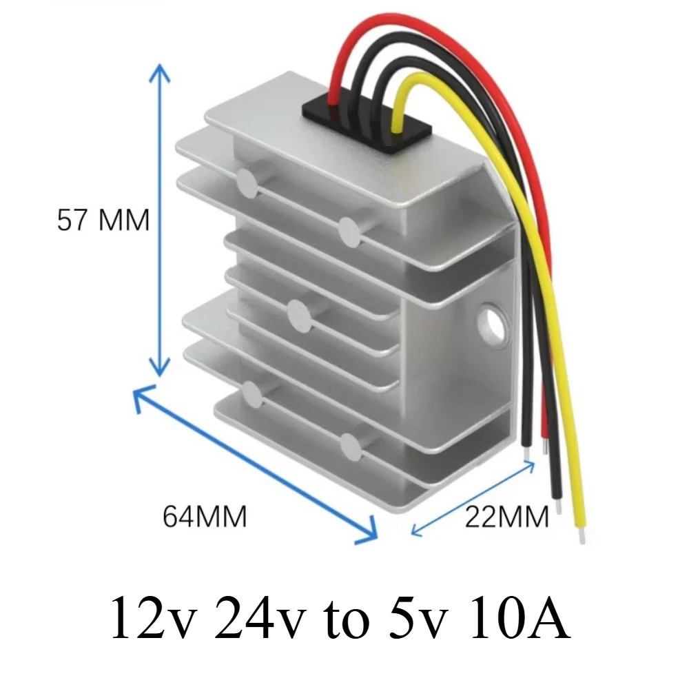 High-Performance Step-Down Voltage Converter — 12V/24V to 5V, 50A-1A Adjustable Buck Power Supply Regulator