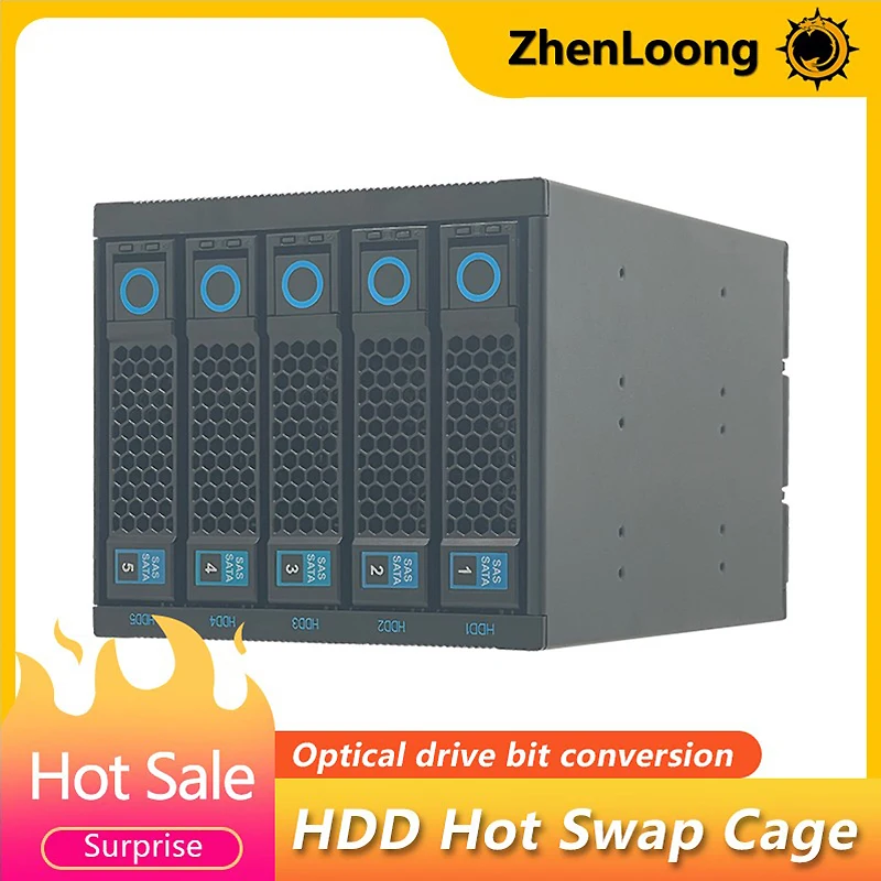 Zhenloong Optical Drive Hot Swappable Disco Rígido Módulo Chassis Armazenamento Expansão 525 para 35 Hdd Hot-swap Gaiola Adaptador