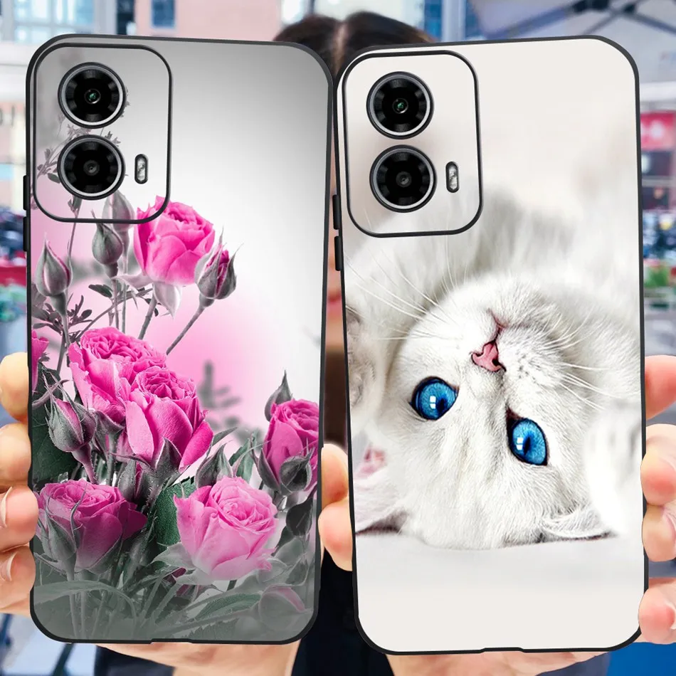 Cute Pattern Soft Black Silicone Phone Case