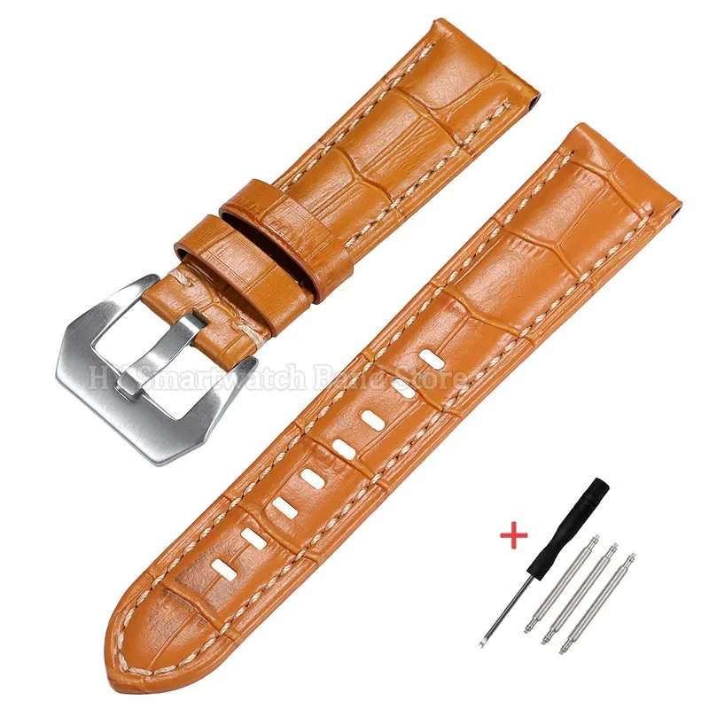 Luxury Leather Watch Strap - Waterproof Cowhide Wrist Band with Metal Buckle Bracelet