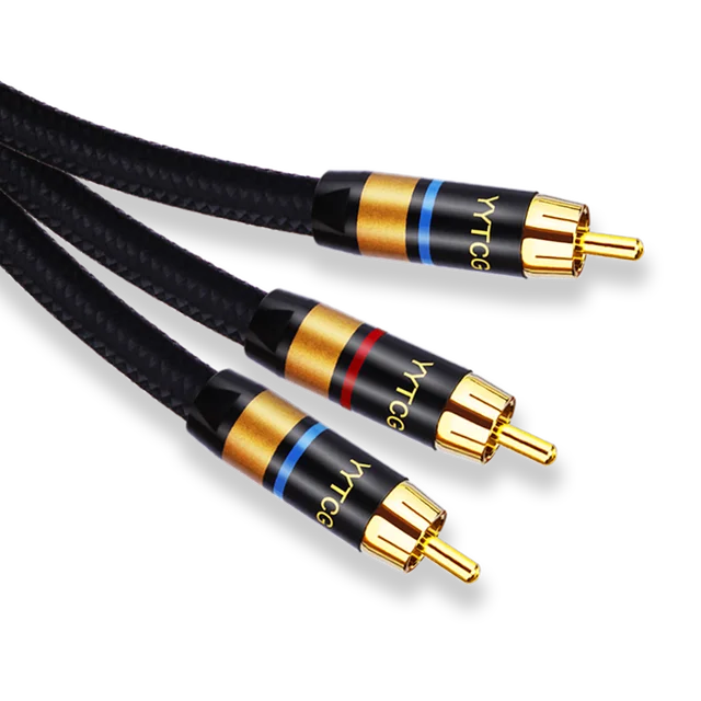 1 RCA to 2 RCA Male Audio Cable for Subwoofer Amplifier Speaker DVD TV