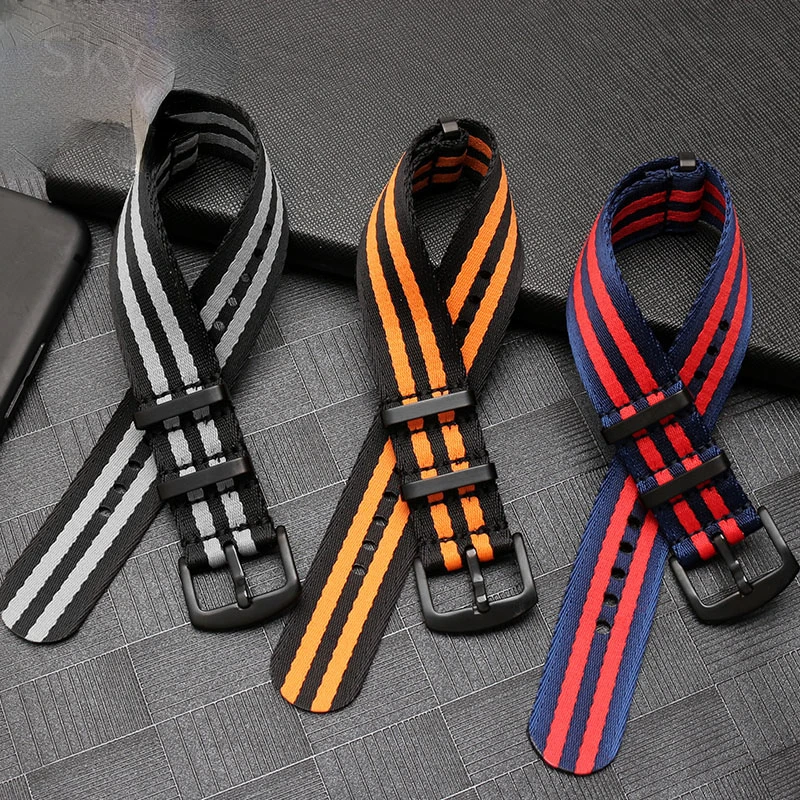 Breathable Soft Nylon Watchband - 20/22mm Male Watch Strap