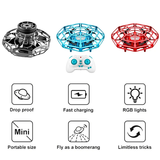 Smart Gesture Sensing Helicopter RC UFO Infrared Induction Uav Drop Resistant Hover Flying Saucer Quadcopter Toy For Children 2