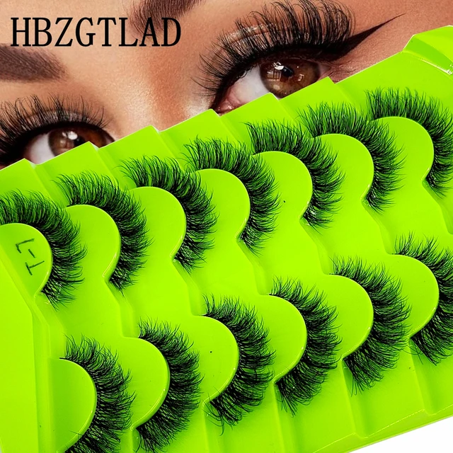New 7Pairs Clear Band Natural Long False Eyelashes Fake Lashes Makeup 3D Mink Lashes Extension Eyelash Mink Eyelashes for Beauty