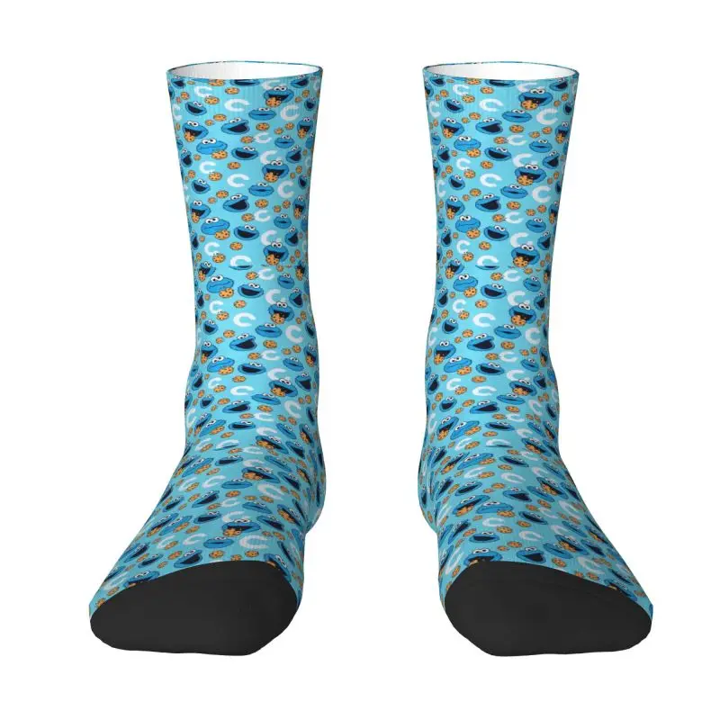 Cartoon Cookie Monster Mens Crew Socks Unisex Novità 3D Print Sesames Street Dress Socks