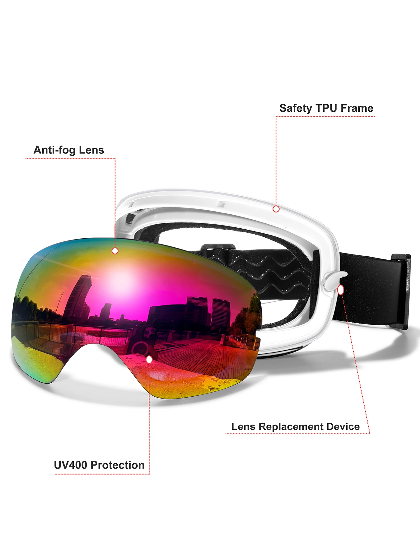 Classics Ski Goggles Double Layers Anti-fog Big Ski Glasses UV400 Skiing Mask Snowboard Men Women Winter Sports Snow Goggles 4