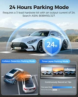 AZDOME PG17 12" 4K Mirror Dash Cam with GPS Wi-Fi 6 Night Vision Rear View Mirror Voice Control Dash Camera for Car Backup Camer - Image 6