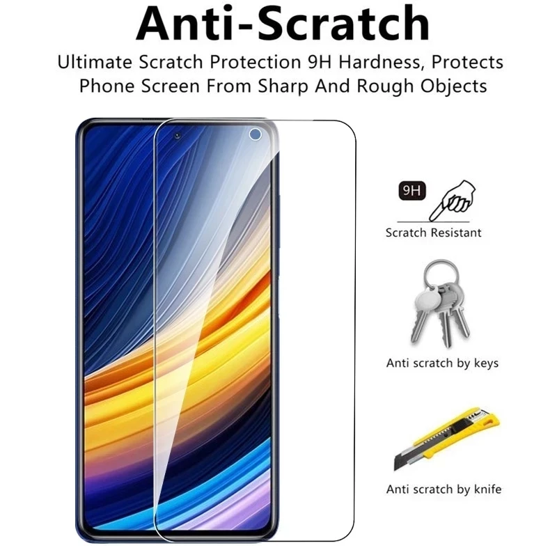 Tempered Glass Screen Protectors for Mi Poco X3 Pro NFC F3 M3 M4 Lens Film for Xiaomi Redmi Note 10 9 8 Pro 9s 10s 9T 8T 9A 9C