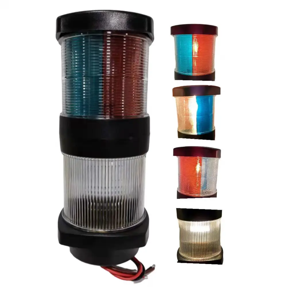 Besramtic Marine Boat  Bulb, Replaceable Masthead Three-Color Anchor Navigation Light 12VDC 1NM 210MM(H)4 Function h type cell unsealed replaceable membrane cell three electrode system electrochemical microbial experimental cell