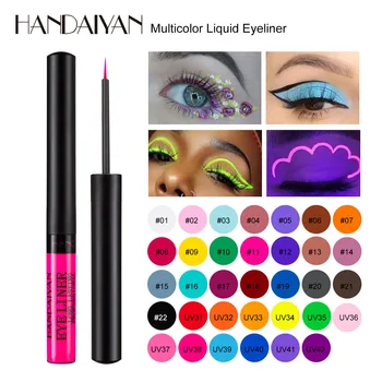 HANDAIYAN UV 리퀴드 아이라이너, 브라이트닝 방수, 속건성, 섹시한 노페이드 자외선, 펜 메이크업, 12 색