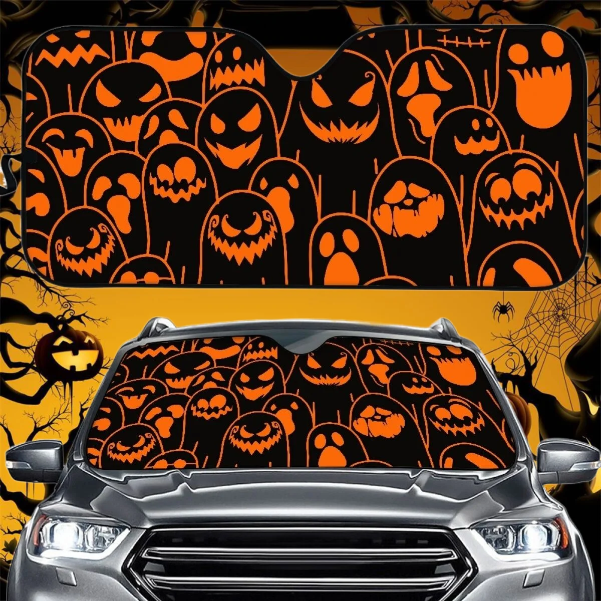 Car Interior Accessories Halloween Decoration Car Sun Visor Ghost ...