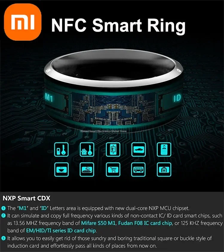 NEW-Xiaomi-NFC-Smart-Ring-Electronic-Bluetooth-Ring-Solar-Ring-IC-ID ...