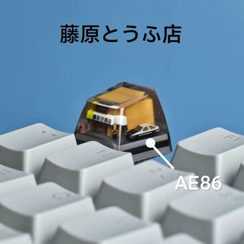 

AE86 Letter Famous Car Key Cap Cross Axis Gift Customized Cartoon Anime Japanese Tofu Shop Mechanical Keyboard Key Cap