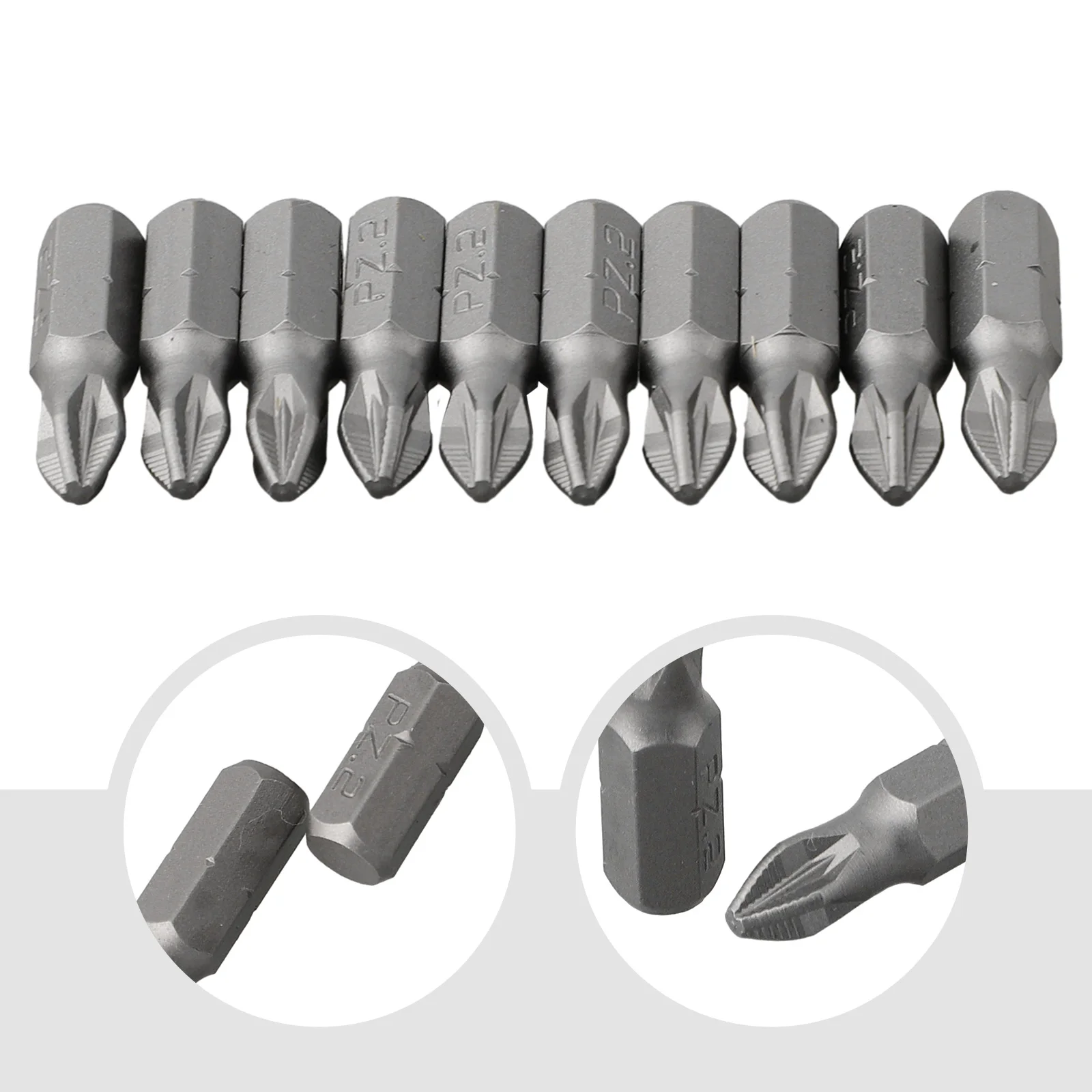 10 Stück 25mm Rutschfester Elektrischer Sechskant-Magnet-Schraubendreher-Bit-Satz Sechskant-Schraubendreher-Bits PH1 PH2 PH3 PZ1 PZ2 PZ3 – Detail 5