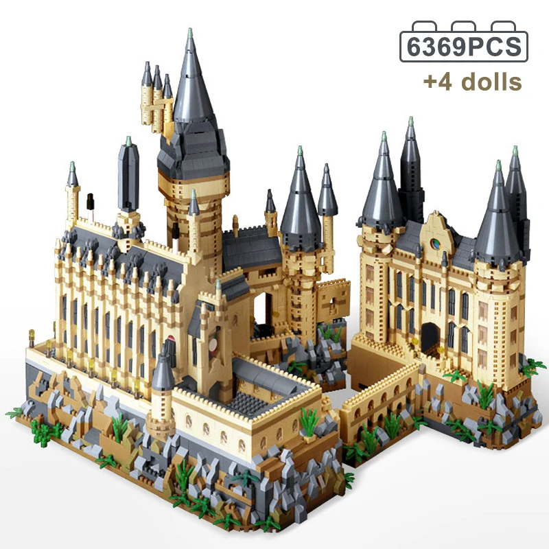 Micro Bricks City Creative Medieval Magic Castle Series School Architecture Palace Model Building Blocks Gifts Kid Assembly Toys 2
