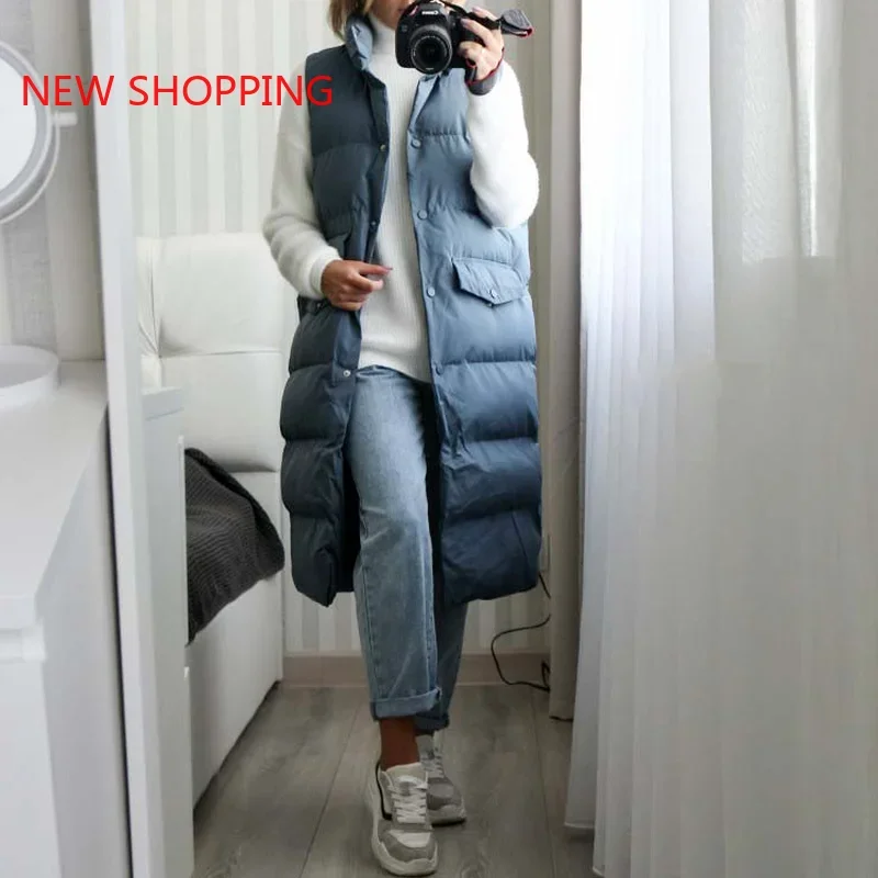 

Autumn Woman Vest Coat Turtleneck Thick Warm Black Winter Vest Women Long Waistcoat Top Vest Chalecos Para Mujer Casaco Feminino