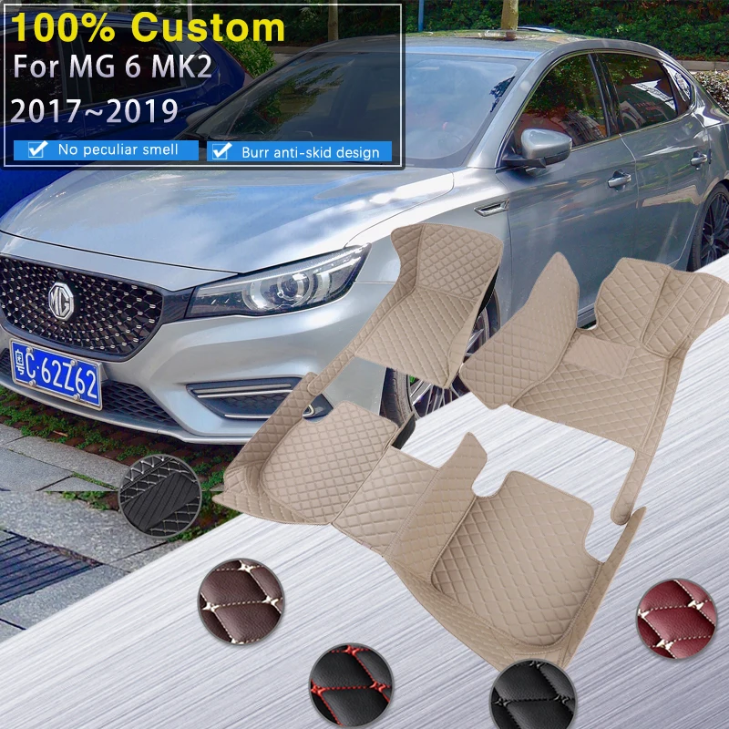 

Car Floor Mats For MG 6 MG6 2017 2018 2019 Anti Dirty Rugs Durable Carpets Protective Pad Luxury Leather Mat Car Accessories