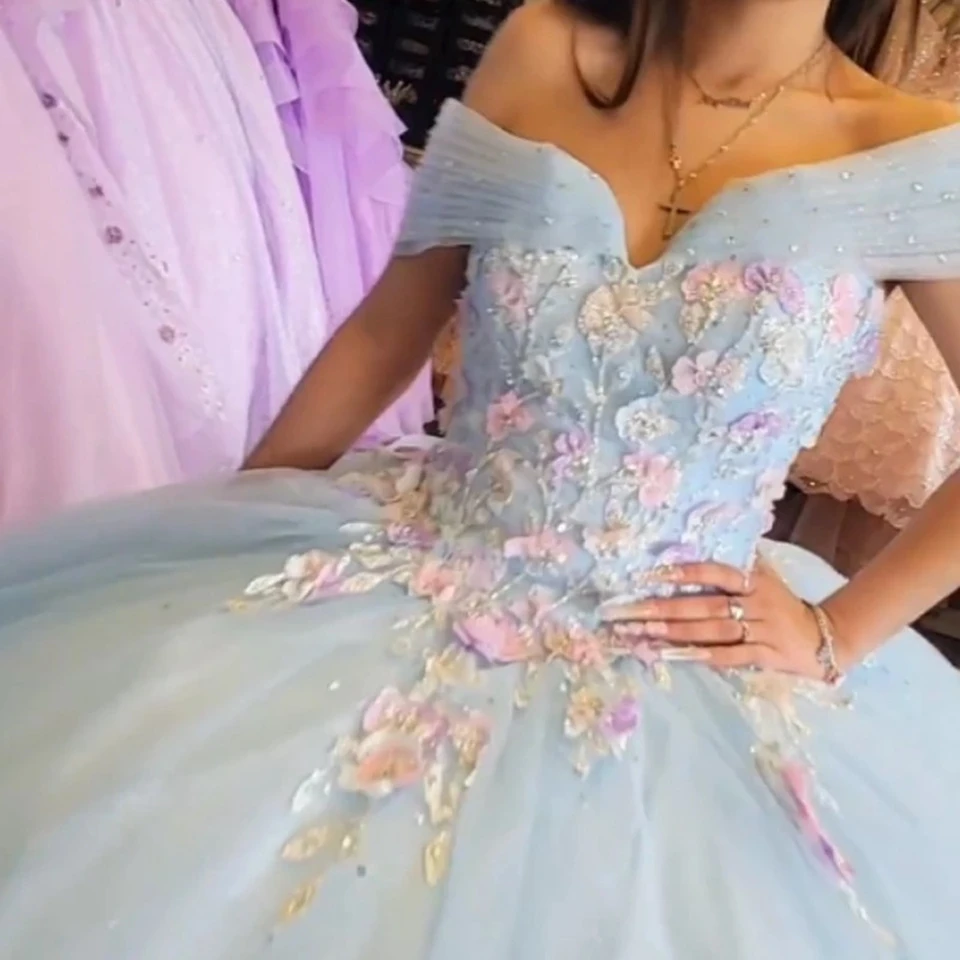 2023 Ivory Fora Do Ombro Quinceanera Vestido De Baile Tulle 15 Anos Flores  Vestidos Fofos Doces 18 Vestidos Elegantes Vestido De Baile De  Bridaldressmall, $893,22