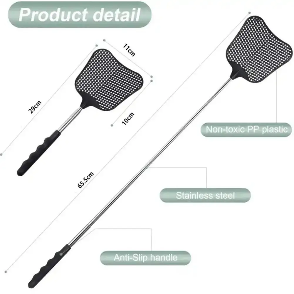 Description Picture 3 of itemPlastic Telescopic Fly Swatters Mosquito And Handle Steel Rod Retractable Swatter Fly Fly Plastic Stainless Killing Z5S8