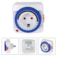 1PCS Countdown Cycle Socket EU 24 Hour Timer Mechanical Switch Timer Programmable Loop Switch Socket Auto Turn On Off 2