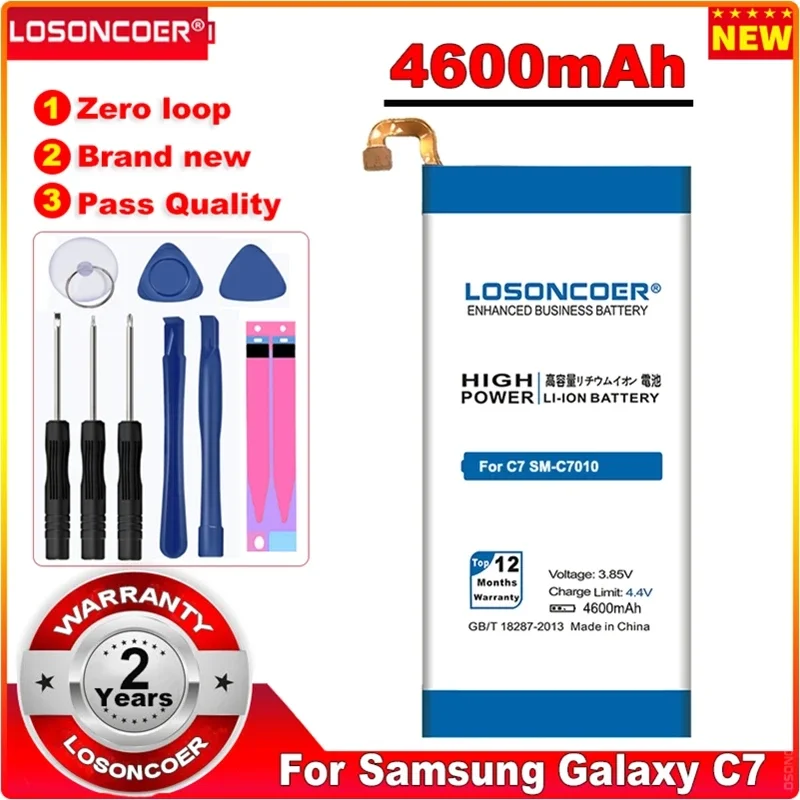 

LOSONCOER 4600mAh Battery for Samsung Galaxy SM-010 Duos 018 Pro SM-01F/DS TD-LTE SM-000 EB-BC700ABE