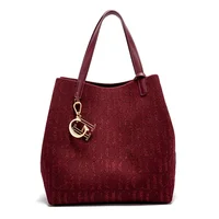 CH Women's Handbag Large Capacity Women's Simple Daily Commute Versatile Solid Color Letter Printed Design Shoulder Bag - Image 2