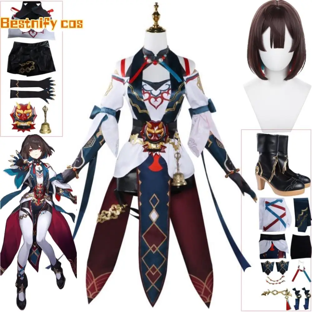 

Game Honkai: Star Rail Xueyi Cosplay Costume Wig Shoes Anime The Xianzhou Luofu Ten-Lords Commission Uniform Halloween Suit