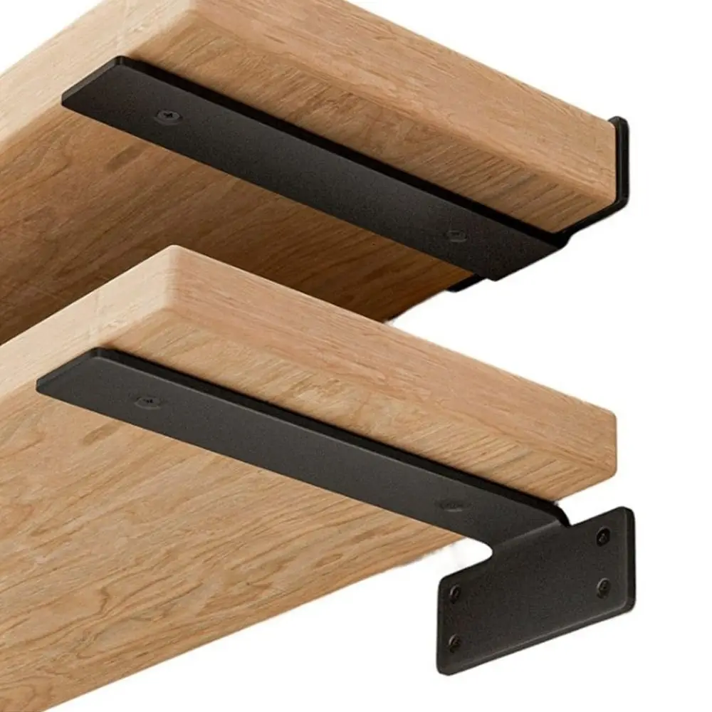 HeavyDutyFloatingShelfBracketsAccessoriesWallMountBlackCoated