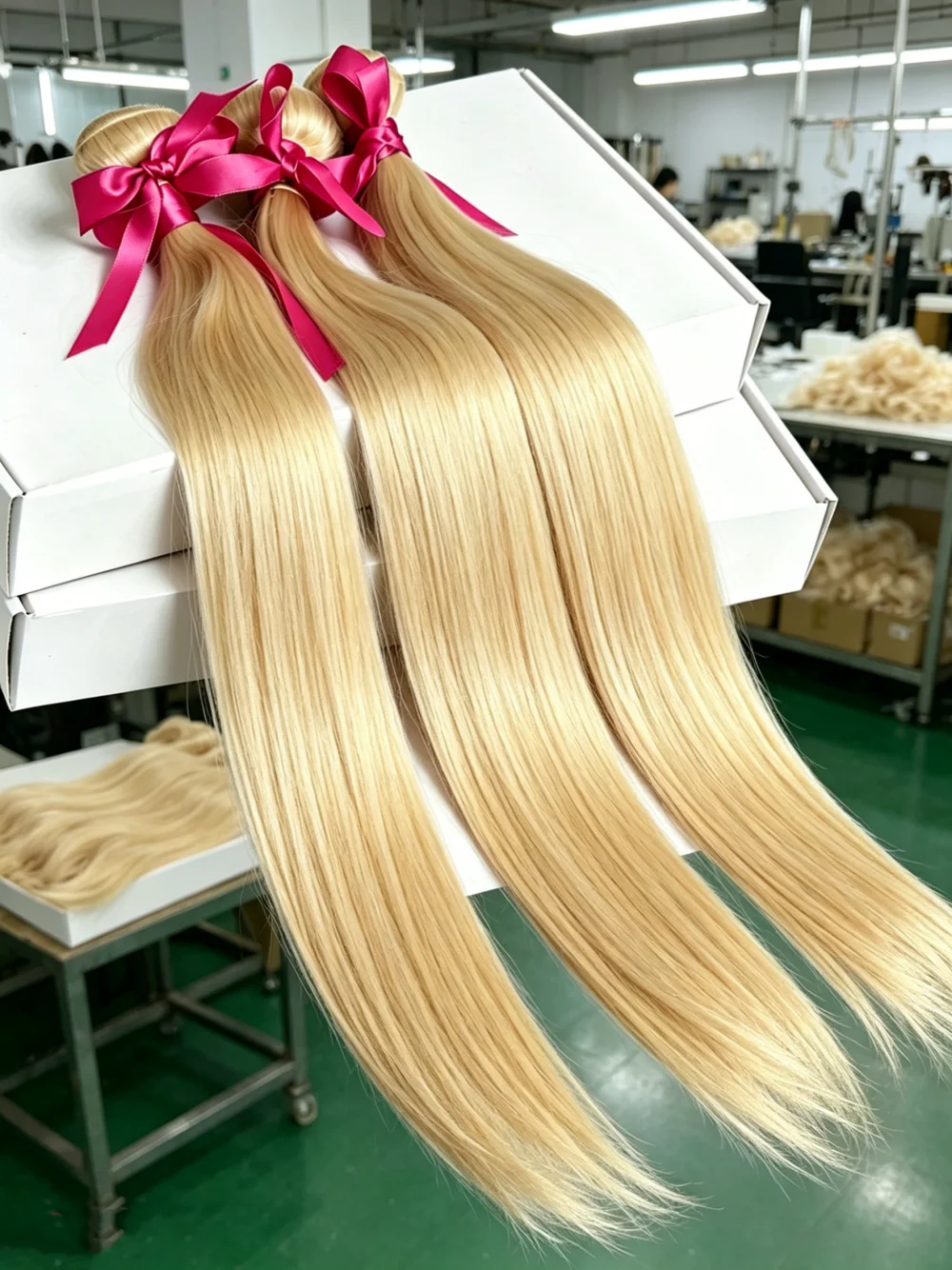 Extensioni di capelli umani lisci biondi 613, 1/3/4 fasci di capelli umani vergini biondi colorati, trama per donna