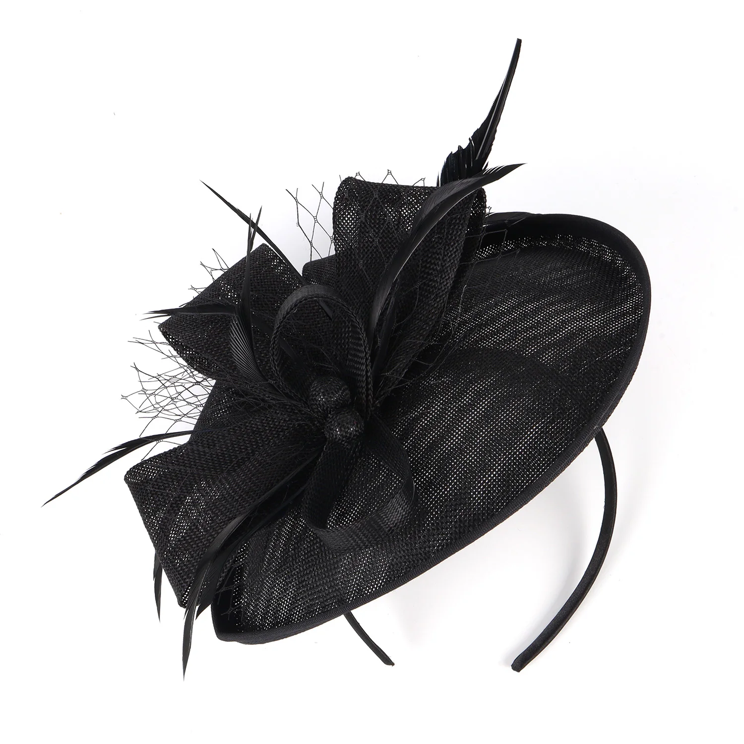 Teardrop Schwere Weben Sinamay Schleife Schleier und Feder Fascinator Formalen Hut Kentucky Derby,Ascot, Melbourne Cup, kirche Kopfstück – Detail 16