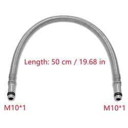 40/50/56cm M10*1 Faucet Hose 304 Stainless Steel Braided Tube Faucet Replacement Hose Kitchen Sink Flexible Cold Water Hose