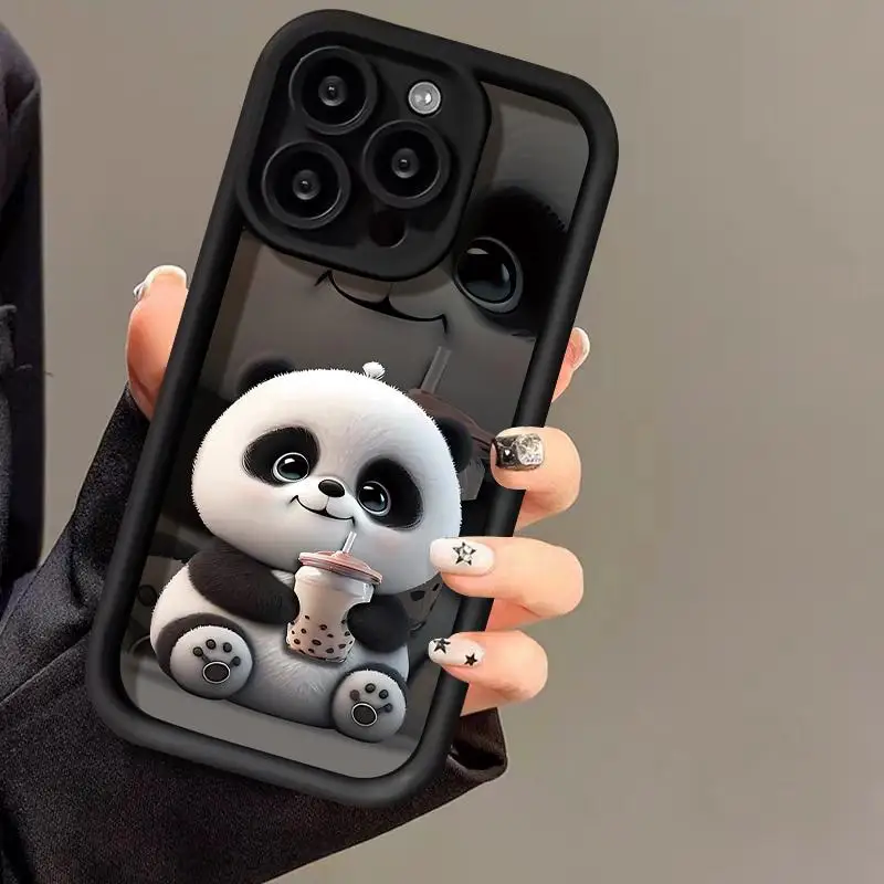 Cute Panda Coffee Design Phone Case Cover