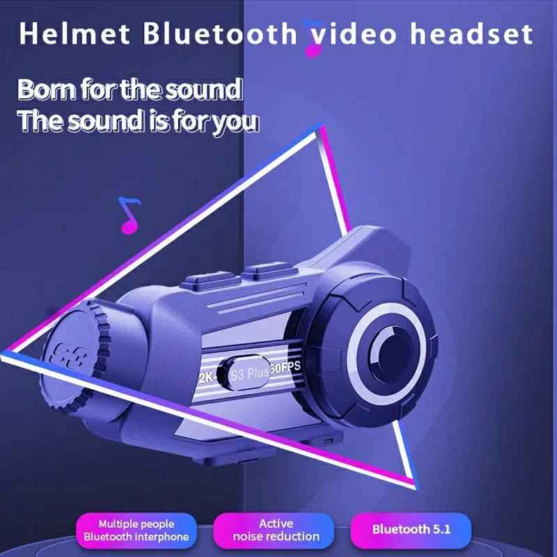 

New NOYAFA S3 Plus Motorcycle Intercom 2K HD Camera Helmet Video Headset BT5.1 1500M 6 Riders Group Interphone Communicator IP65