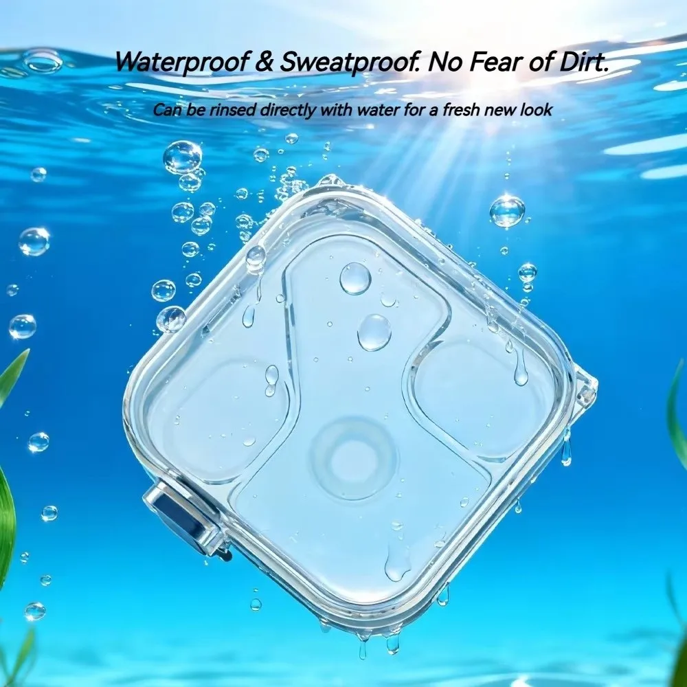Transparent Shockproof Earphone Protective Case with Switch Locking Design