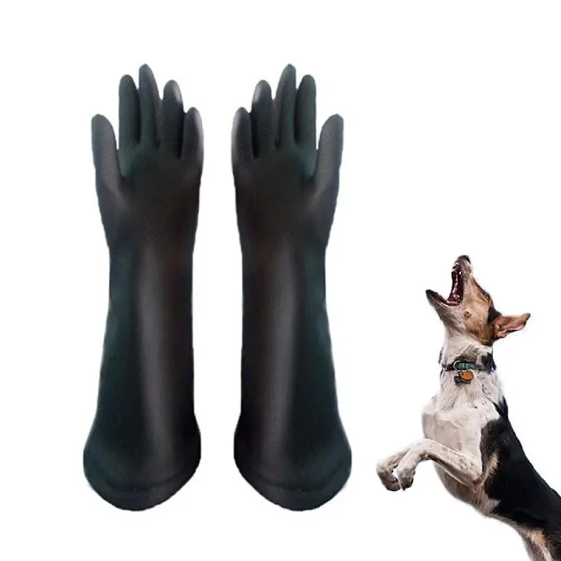 Double Leather Pet Dog And Cat Gloves Bite And Scratch Animal Handling Protection Enhanced Leather Pet Bath Waterproof