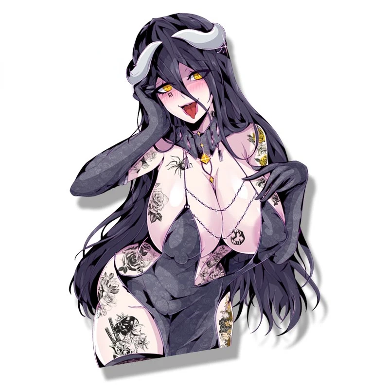 Gyaru Albedo Fanart Car Sticker Anime Overlord Sketch Waifu Decal Cartoon Peek Girl Graffiti Stickers Car Wrap