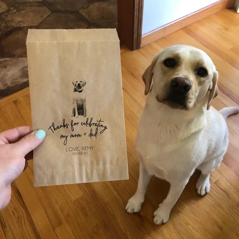 

Wedding Doggie Favors Bags | Custom Pet Favor Bag | Wedding Guest Favors Bulk | Thank You For Celebrating My Humans | Doggie Bag