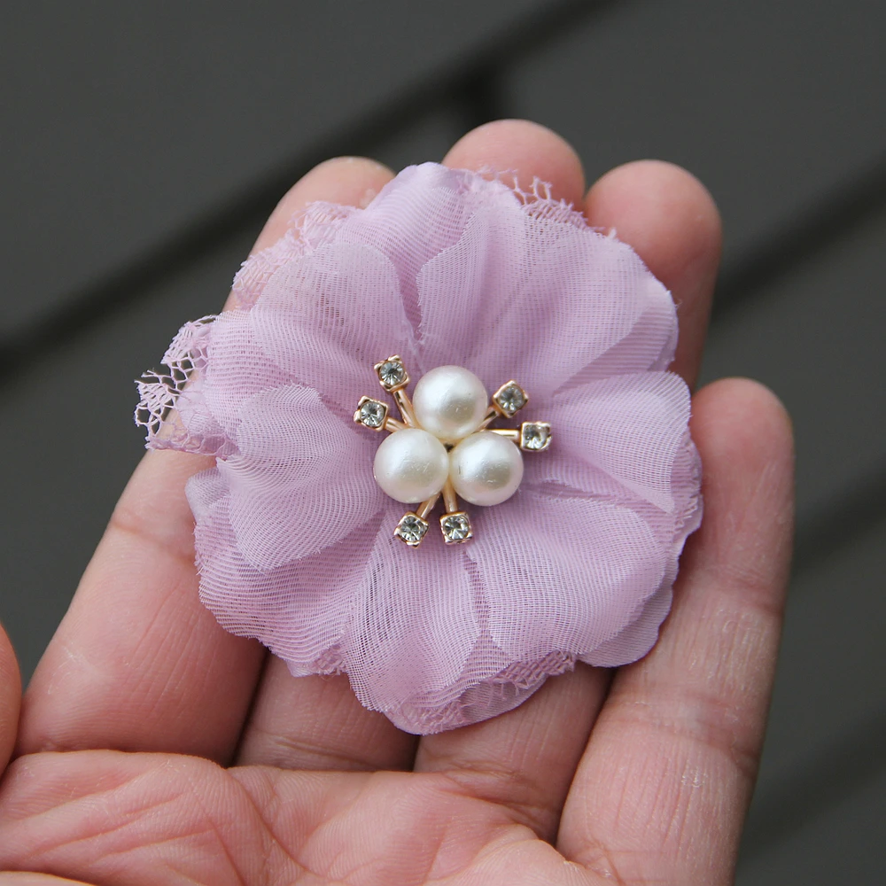 10 Stücke 6 cm Kamelie Rose Chiffon Stoff Künstliche Blume Kopf Für Hochzeitskleid Kleidung Dekoration Kopfschmuck – Detail 7