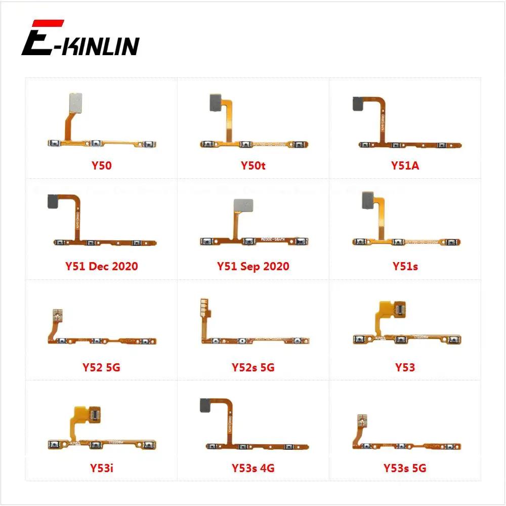 Гибкий кабель для выключателя для Vivo Y50 Y50t Y51 Dec Sep 2020 Y51A Y51s Y52 Y52s Y53 Y53i Y53s 4G