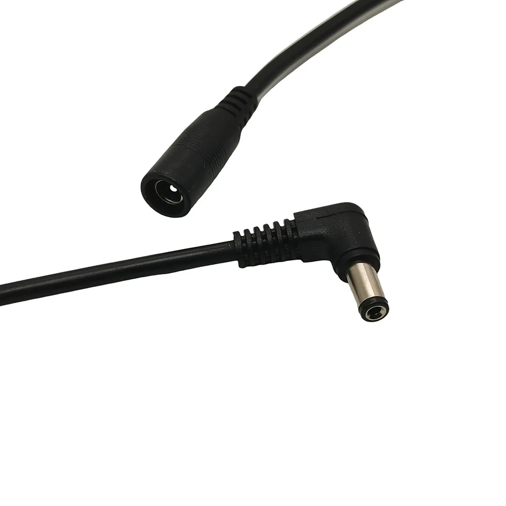 DC Power Plug Cable 5.5 x 2.1mm Male 90 Degree Right Angle To 5.5*2.1mm Female Adapter Extension Cable for CCTV Camera