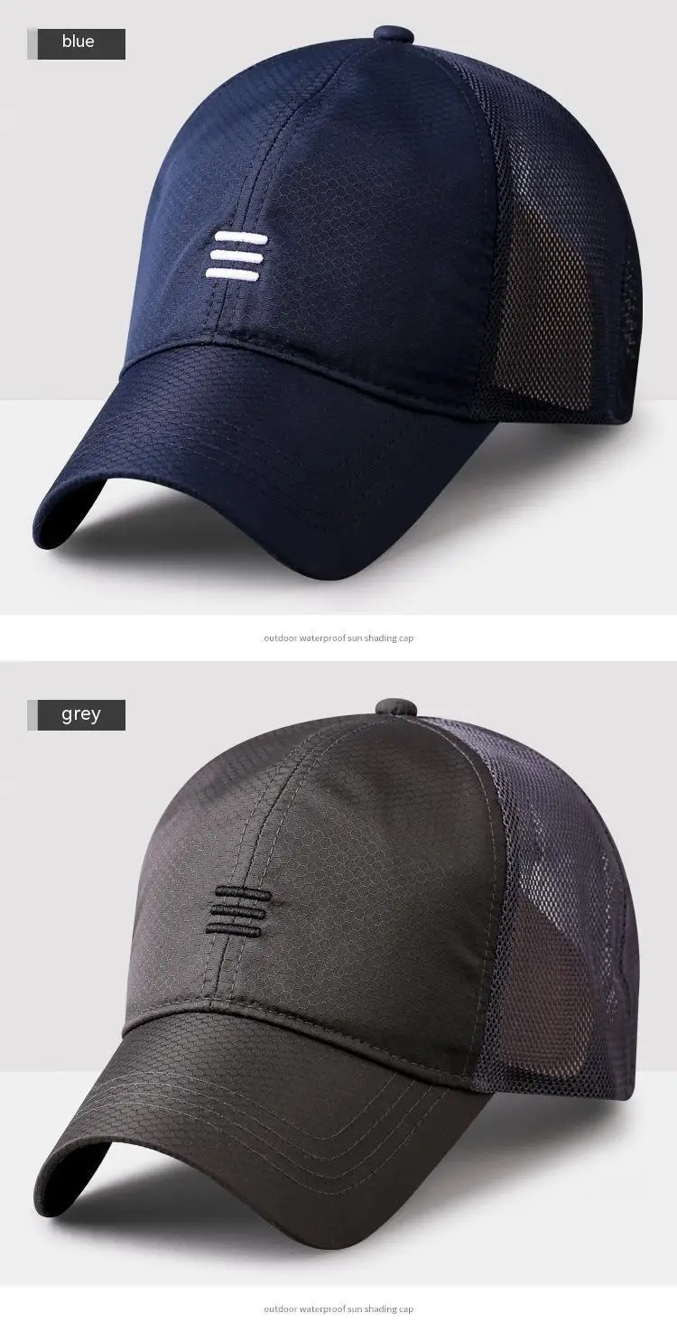 Oversize Big Head Man Plus Size Baseball Cap Spring Summer Thin Fabric Mesh Sun Hat Male Snapback M 55-59cm L 60-64cm